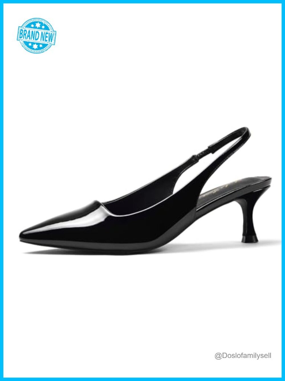Kitten Heel Slingback Pumps Pointed Toe Cushioned Prom Dress Shoes